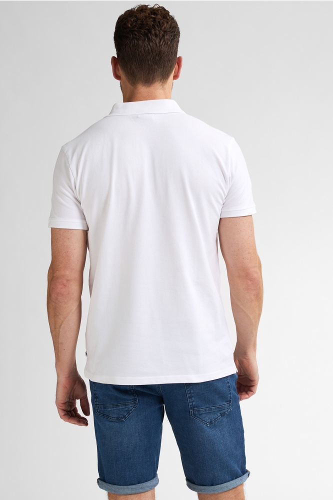 POLO MET KORTE MOUWEN M 1050 POL945 0000 BRIGHT WHITE